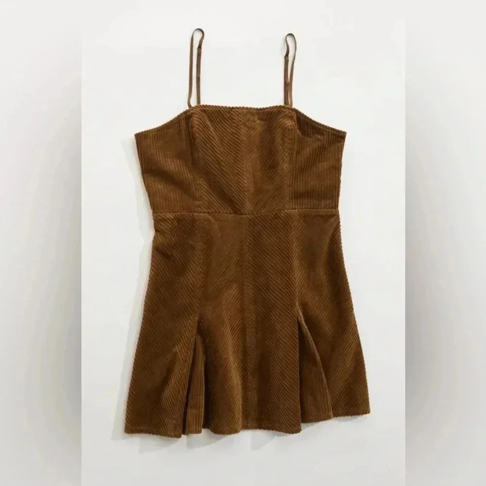 Urban Outfitters Kensie Corduroy Lace Back Mini Dress NWT - Picture 2 of 9